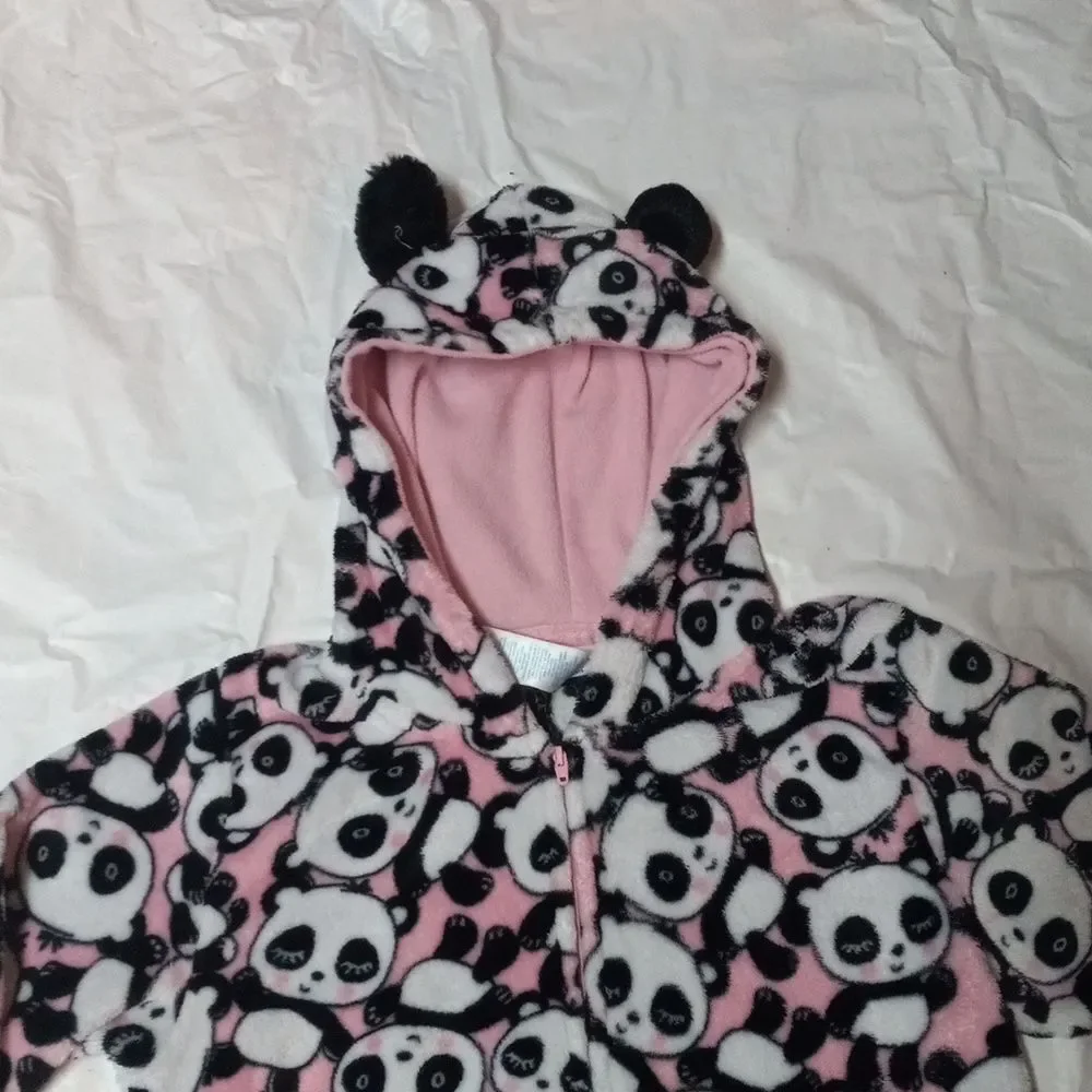 The Children's Place Pajamas Footed Fleece Size L10/12 Panda Bear Girl's